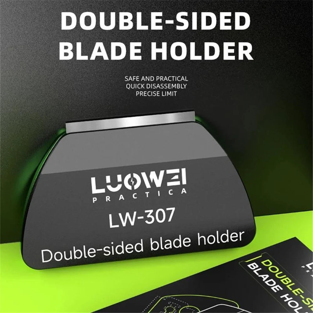LUOWEI LW-307 Double-Sided Blade Holder 67.5mm Precision Blade Clamp Tool for Screen Film Installation - Black - 4