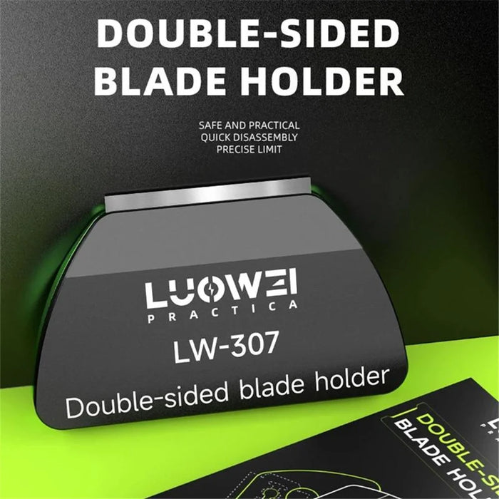 LUOWEI LW-307 Double-Sided Blade Holder 67.5mm Precision Blade Clamp Tool for Screen Film Installation - Black - 4