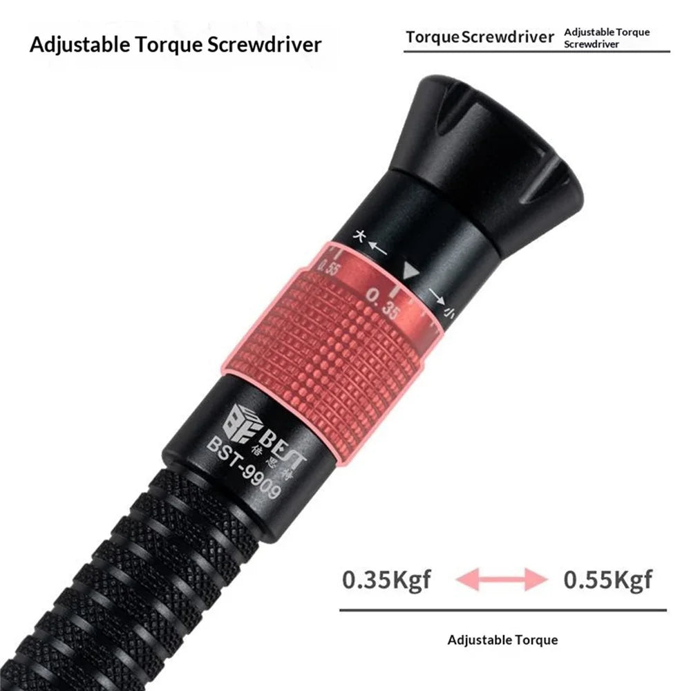 BEST BST-9909 7 in 1 Adjustable Torque Screwdriver Set S2 Steel Bits Aluminum Handle for Electronics Repair - 2