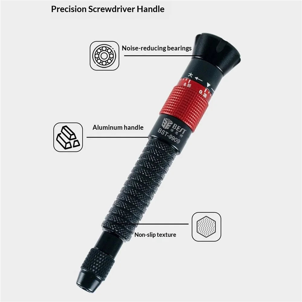 BEST BST-9909 7 in 1 Adjustable Torque Screwdriver Set S2 Steel Bits Aluminum Handle for Electronics Repair - 6