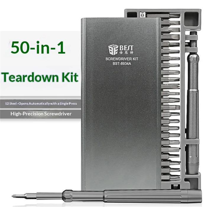 BEST BST-8934A 50-in-1 Precision Screwdriver Set S2 Steel Magnetic Bits Kit for Electronics Repair - 3