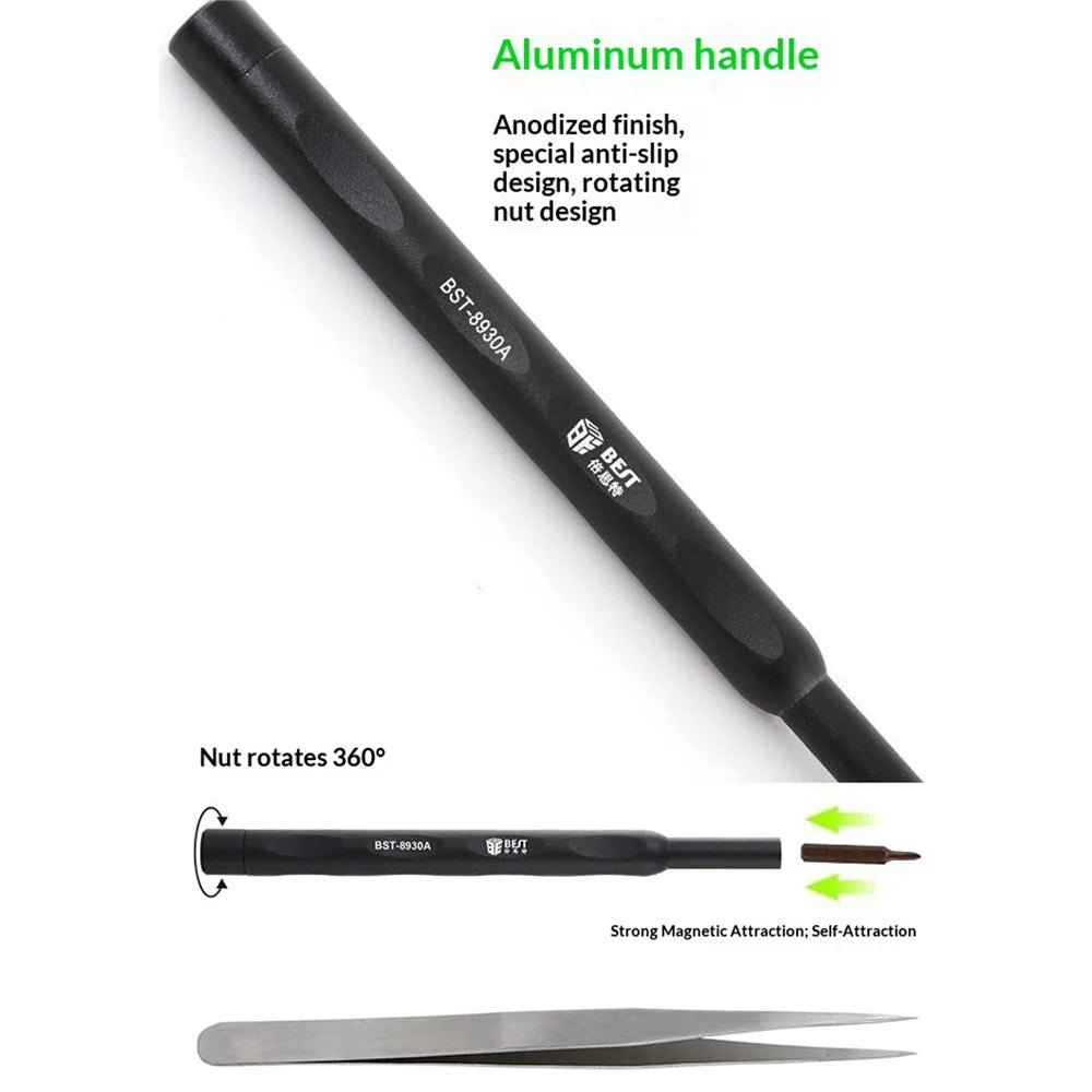 BEST BST-8930A 22-in-1 Precision Screwdriver Set Magnetic Bits Aluminum Handle Repair Tools - 5