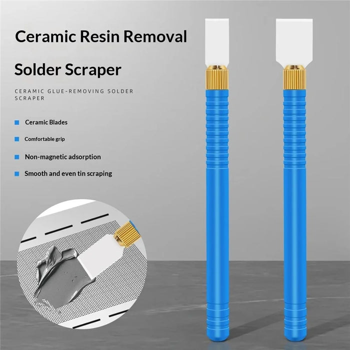 TE-204 2Pcs Ceramic Scraper Electronic Repair Tool Non-Magnetic for Soldering Desoldering - 2
