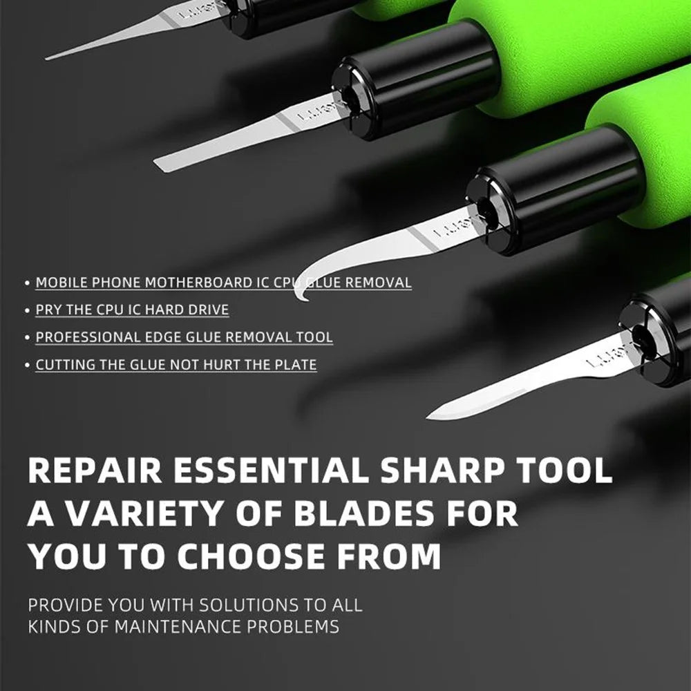 LUOWEI LW-K1 4 in 1 Motherboard CPU IC Glue Removal Repair Knife Set for Phone Electronics - 4