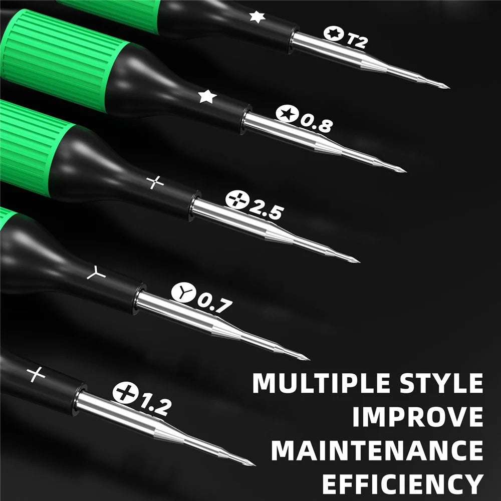 LUOWEI Precision Screwdriver Strong Magnet S2 Steel Bit Silent Bearing for Electronics Repair - Y-type 0.7mm - 7
