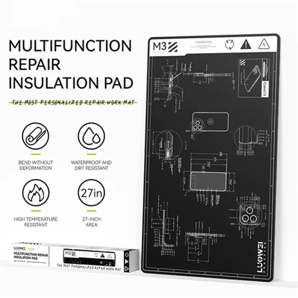 LUOWEI LW-M3 27 Inch Multifunction Repair Mat 500 Degree Celsius Heat Resistant Insulation Pad for Electronics - 2