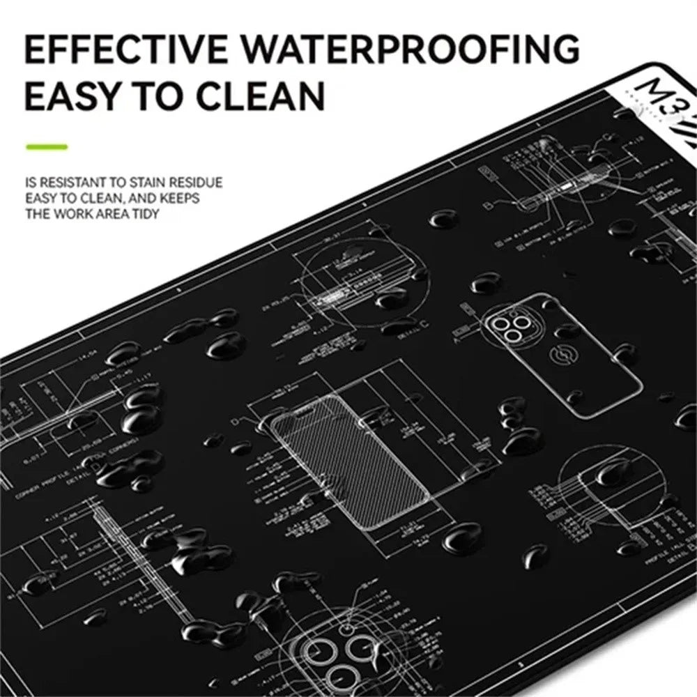 LUOWEI LW-M3 27 Inch Multifunction Repair Mat 500 Degree Celsius Heat Resistant Insulation Pad for Electronics - 4