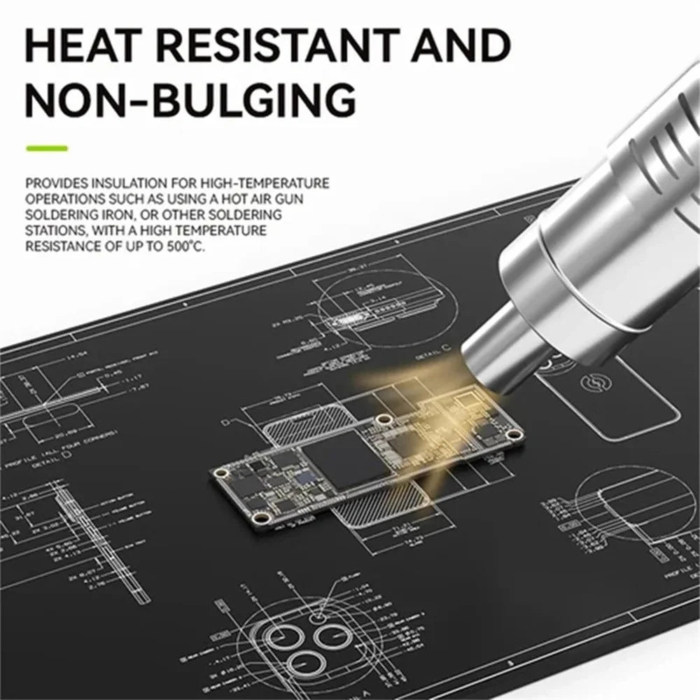 LUOWEI LW-M3 27 Inch Multifunction Repair Mat 500 Degree Celsius Heat Resistant Insulation Pad for Electronics - 6