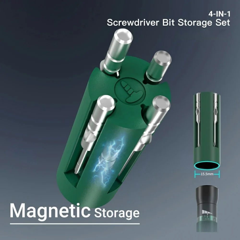 2UUL SD24 4 in 1 Screwdriver Bit Set Magnetic S2 Steel Cross Tri-Point Philips Pentalobe Bits Kit - 2