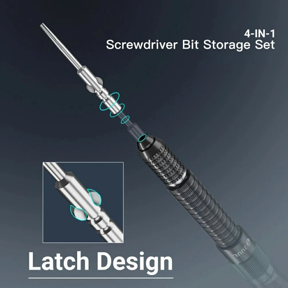 2UUL SD24 4 in 1 Screwdriver Bit Set Magnetic S2 Steel Cross Tri-Point Philips Pentalobe Bits Kit - 3