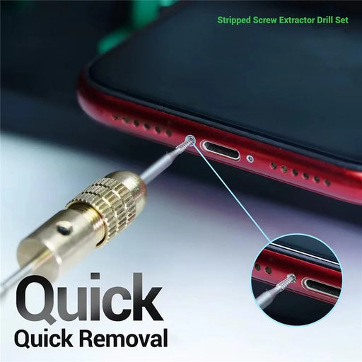 2UUL SD90 Stripped Screw Extractor Drill Set Carbide Tungsten Steel Bits for Phone Repair - 2