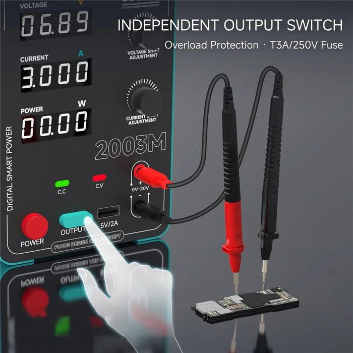 RF4 2003M Regulated Power Supply 60W 0-15V 0-3A Adjustable Voltage Current with USB Output - EU Plug - 5