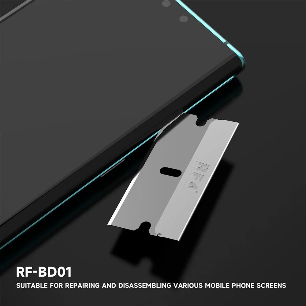 RF4 RF-BD01 100Pcs Single Edge Carbon Steel Blades Ultra Thin Sharp for Phone Screen Repair - 3