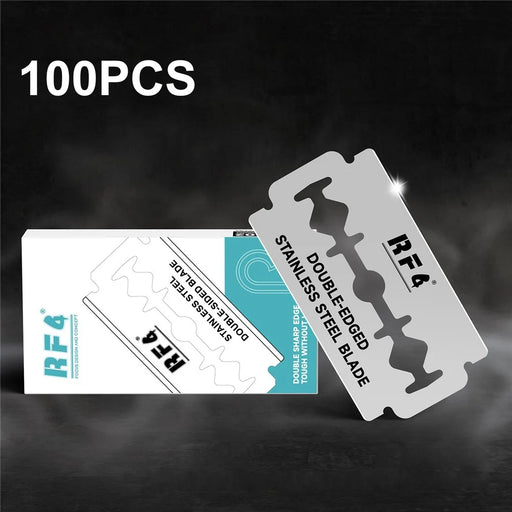RF4 RF-BD02 100Pcs Double-Sided Stainless Steel Blades 0.1mm Thin Sharp Blades for Phone Repair Cutting - 1