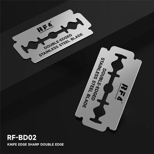 RF4 RF-BD02 100Pcs Double-Sided Stainless Steel Blades 0.1mm Thin Sharp Blades for Phone Repair Cutting - 2