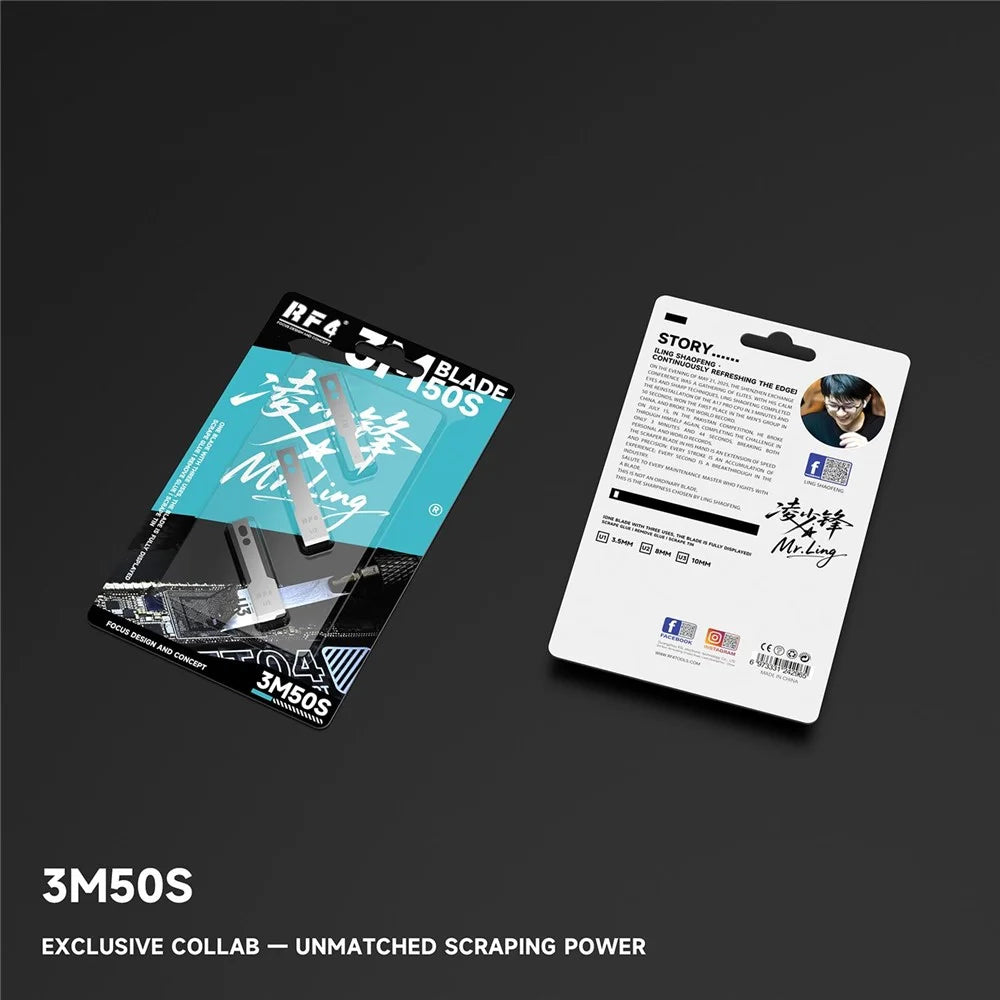 RF4 3m50S 3Pcs Stainless Steel Anti-Static Adhesive Removal Blade Scraper for CPU Motherboard Repair - 3