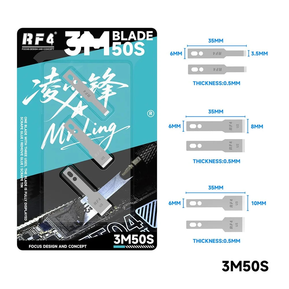 RF4 3m50S 3Pcs Stainless Steel Anti-Static Adhesive Removal Blade Scraper for CPU Motherboard Repair - 4