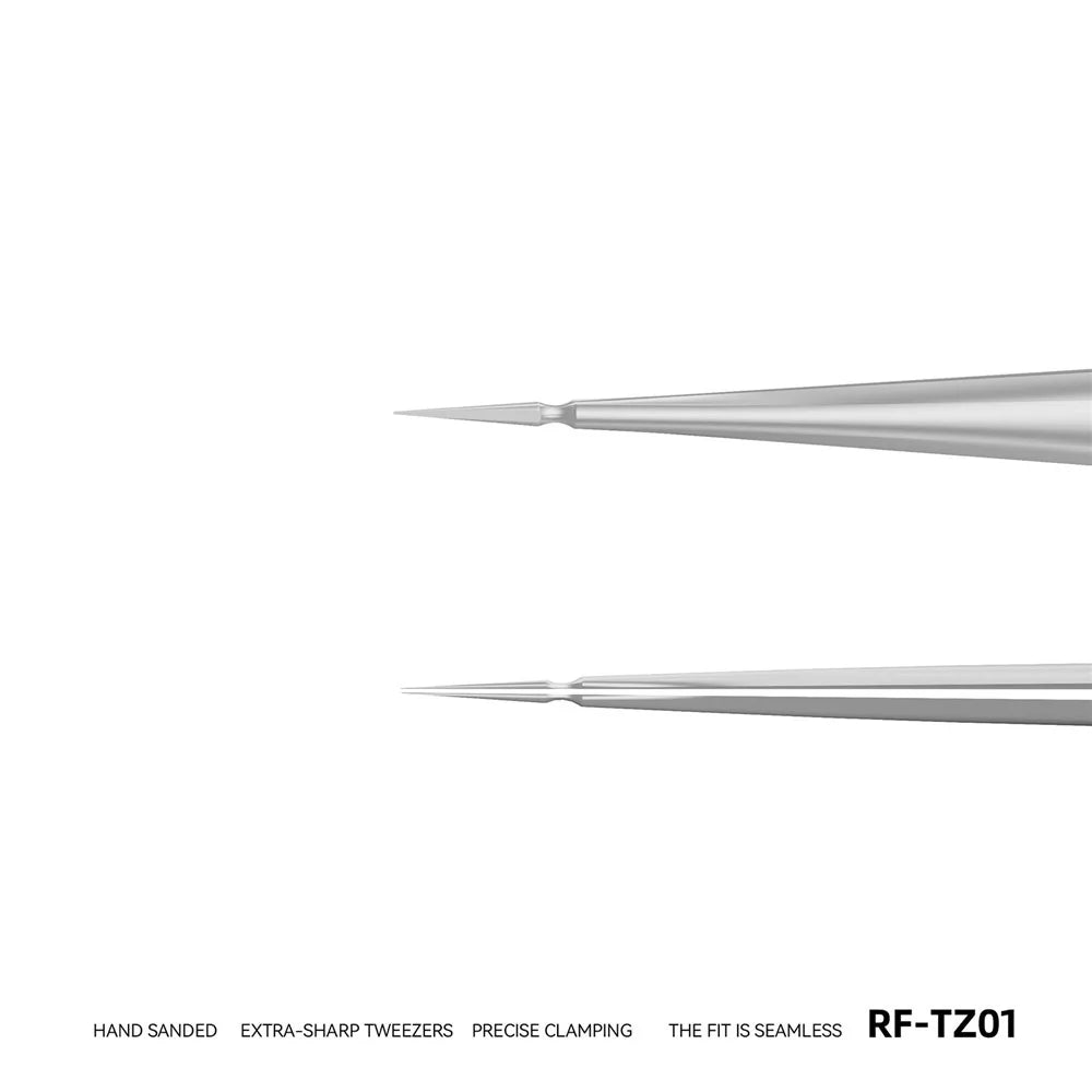RF4 RF-TZ01 Ultra-Sharp Precision Stainless Steel Tweezers HRC40 Hardness Tweezers for Electronics Repair - 3