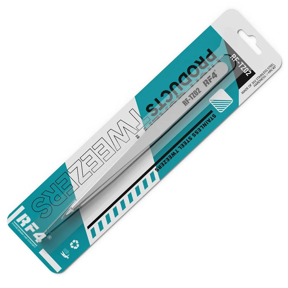 RF4 RF-TZ02 High Precision Tweezers Anti-Magnetic Stainless Steel Fine Tip Tweezers for PCB Electronics Repair - 5