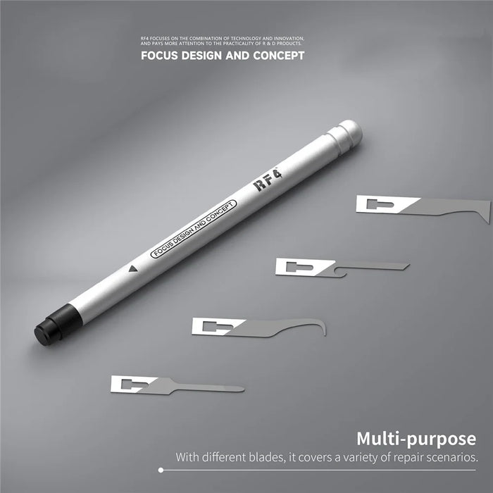 RF4 RF-HD11A 4 in 1 Precision Scraper Blade Handle Set Aluminum Alloy Repair Tool for Electronics Circuit Board - 3