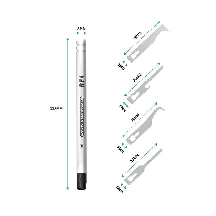 RF4 RF-HD11A 4 in 1 Precision Scraper Blade Handle Set Aluminum Alloy Repair Tool for Electronics Circuit Board - 5
