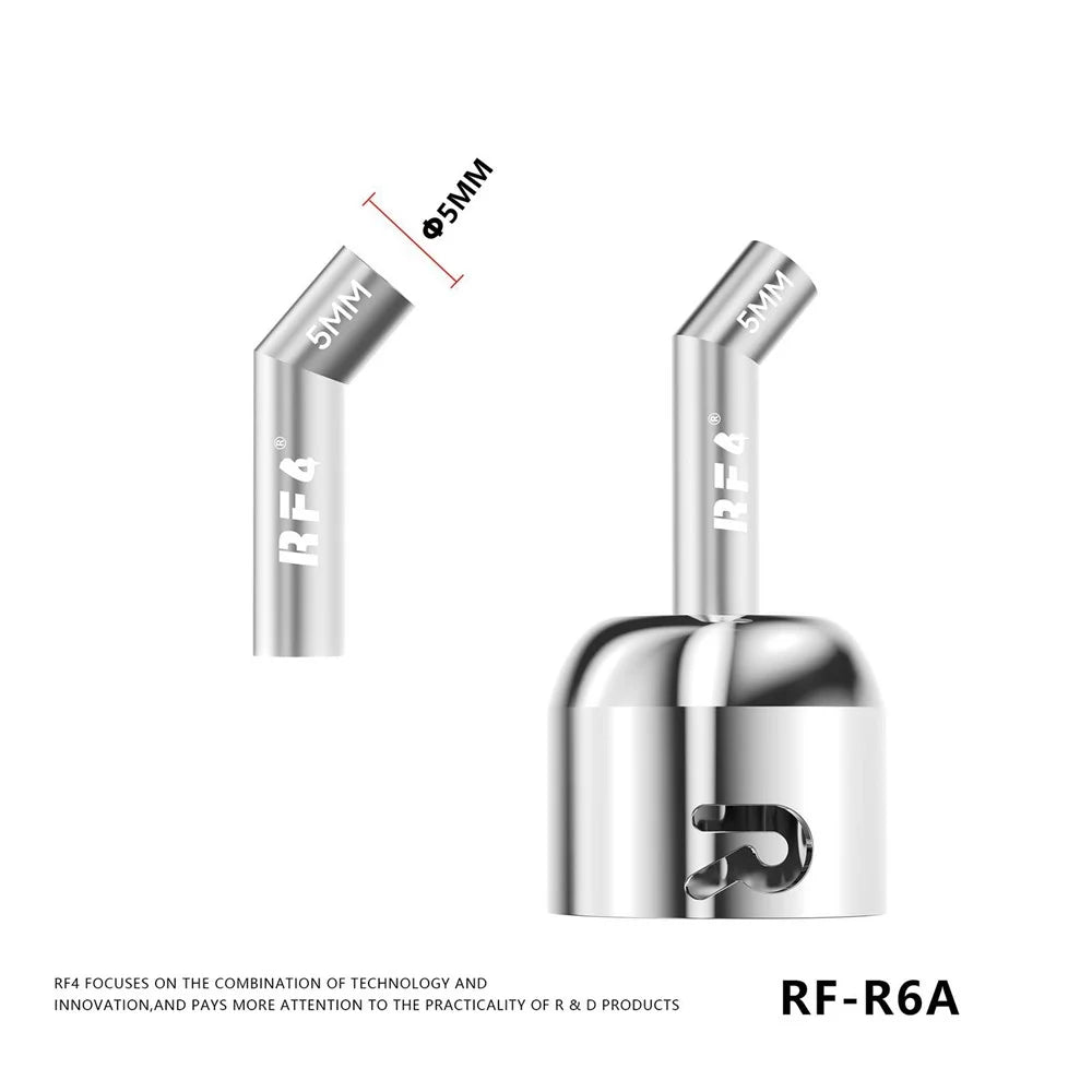 RF4 RF-R6A 6Pcs Angled Air Gun Nozzle Kit 360° Rotation 4-12mm Nozzle for Hot Air Station - 2