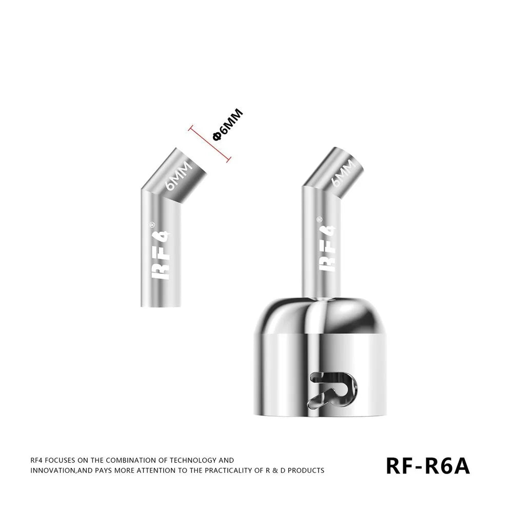 RF4 RF-R6A 6Pcs Angled Air Gun Nozzle Kit 360° Rotation 4-12mm Nozzle for Hot Air Station - 4