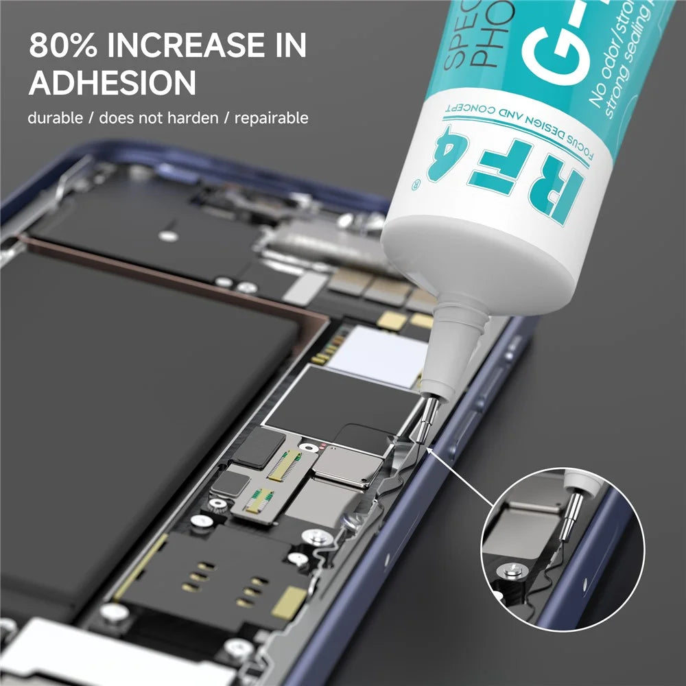 RF4 G-PHONE 60ml Mobile Phone Repair Glue Strong Adhesive Sealant for Screen Frame Battery - Transparent - 3