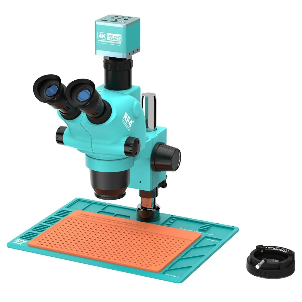 RF4 RF-6565-PO4 6.5X-65X Trinocular Stereo Microscope 4K Camera 144 LED Ring Light for PCB Electronics Repair - 2