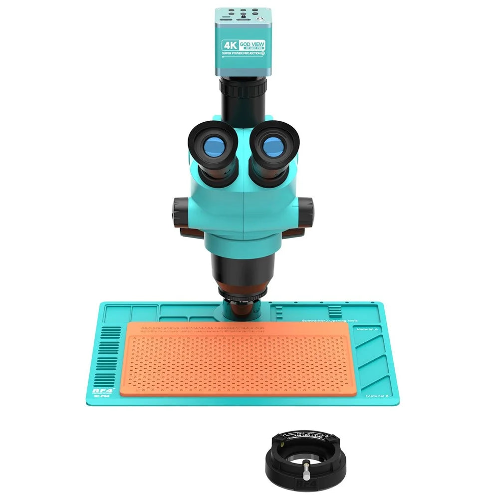 RF4 RF-6565-PO4 6.5X-65X Trinocular Stereo Microscope 4K Camera 144 LED Ring Light for PCB Electronics Repair - 3