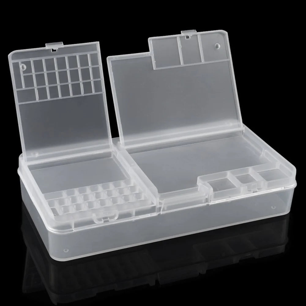 W203 Double Layer Mobile Phone Repair Storage Box for IC Parts Smartphone Opening Tools Collector - 2