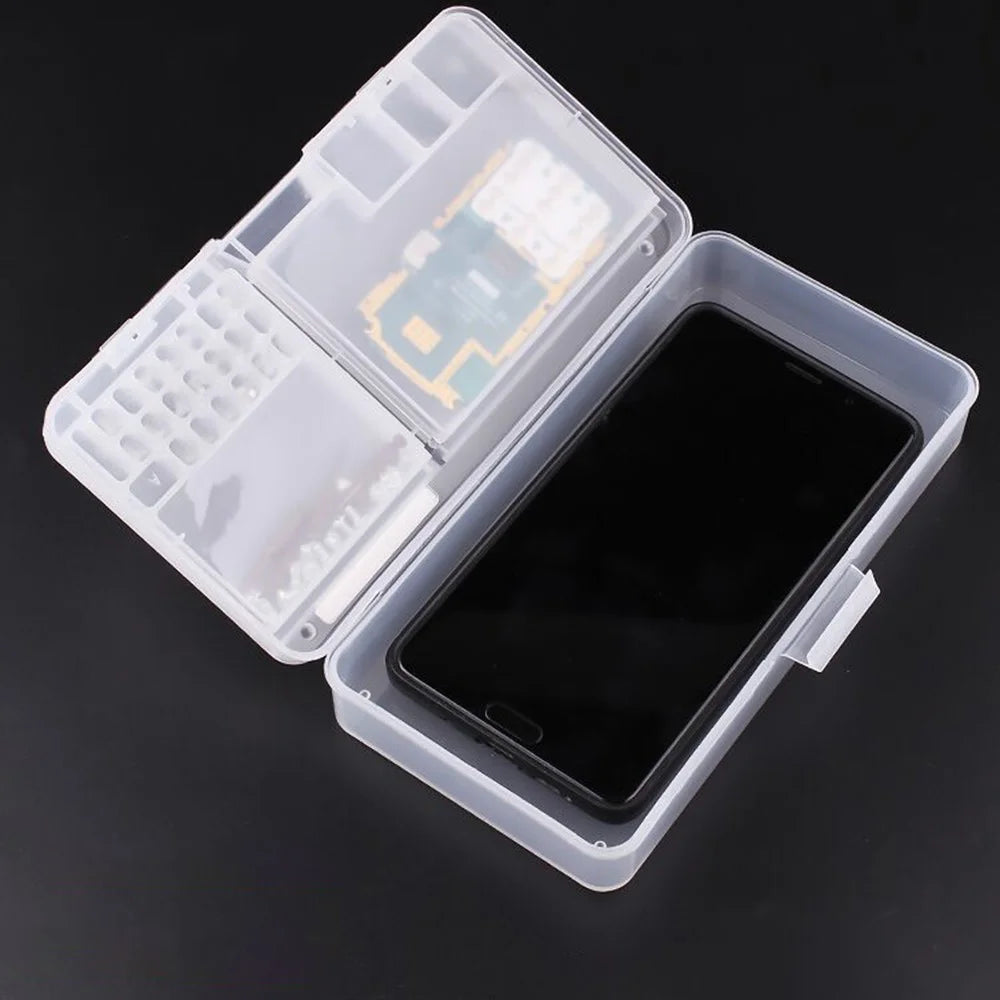 W203 Double Layer Mobile Phone Repair Storage Box for IC Parts Smartphone Opening Tools Collector - 5