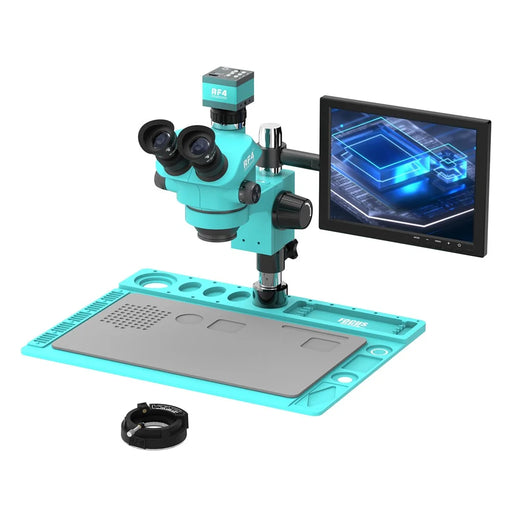 RF4 RF-7050TVD2+2KC2PRO+S010 2K HD Camera Trinocular Stereo Microscope 7-50X Zoom for PCB Repair - 1