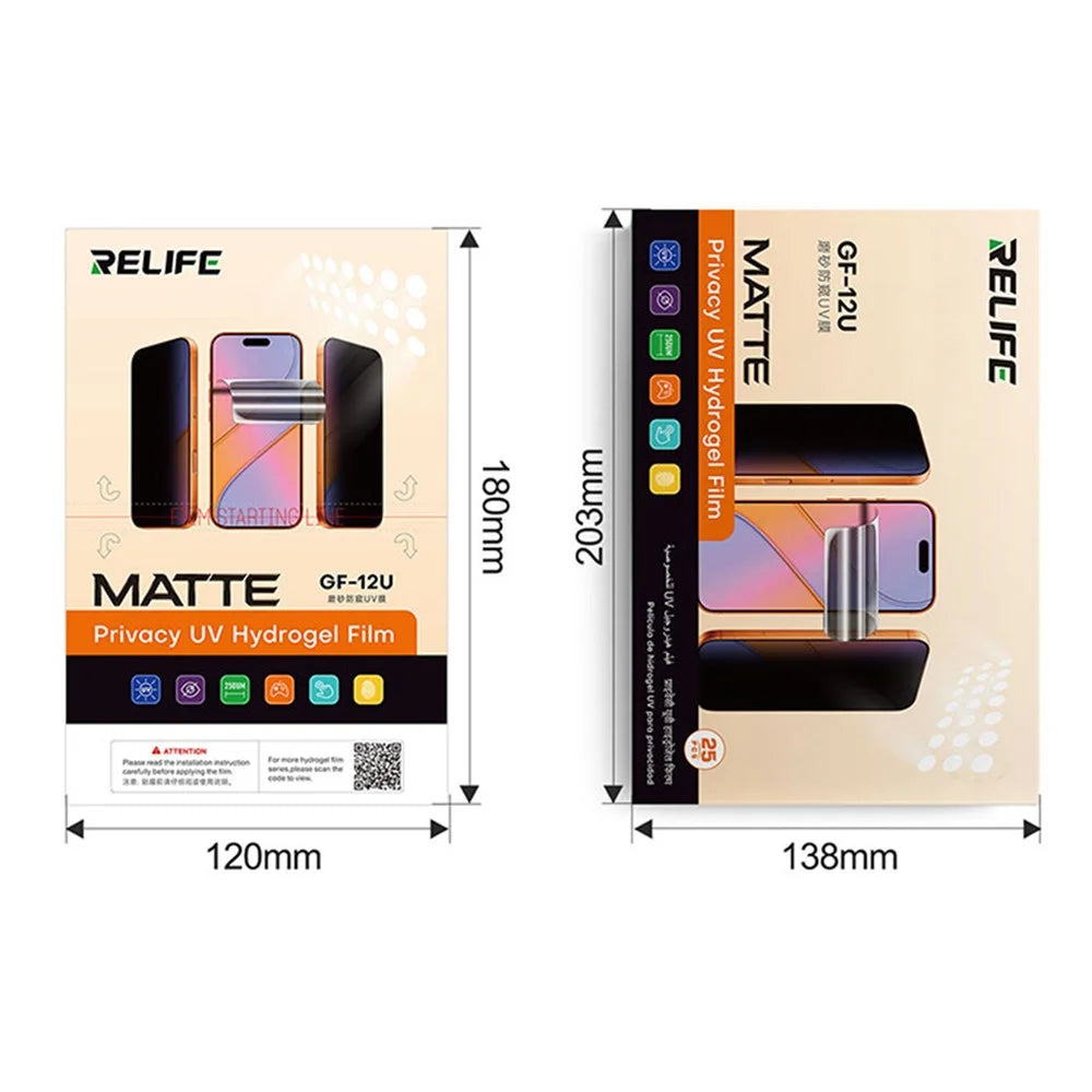 RELIFE GF-12U 25Pcs Privacy Matte UV Film PET Screen Protector for 7 inch Devices - 7
