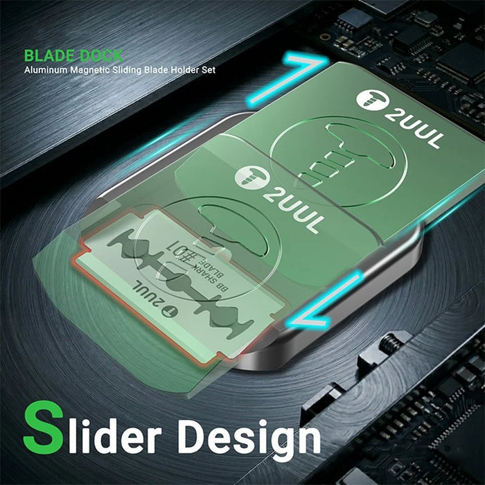2UUL BL05 Blade Dock Aluminum Magnetic Sliding Blade Holder Set with 10Pcs Blades - 3