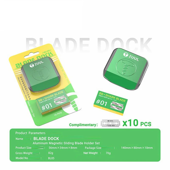 2UUL BL05 Blade Dock Aluminum Magnetic Sliding Blade Holder Set with 10Pcs Blades - 6