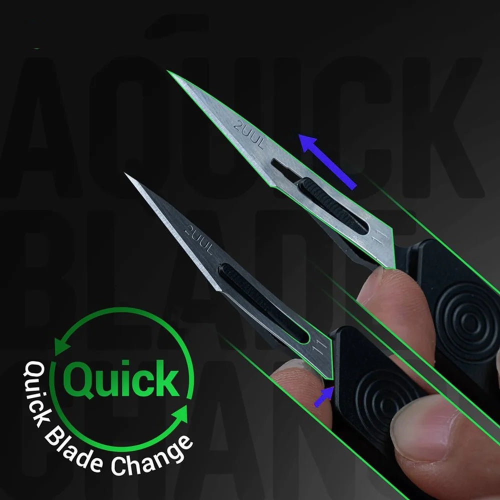 2UUL BL11 Aluminum Alloy Blade Handle Set with 3Pcs Blades for Phone Repair - 4