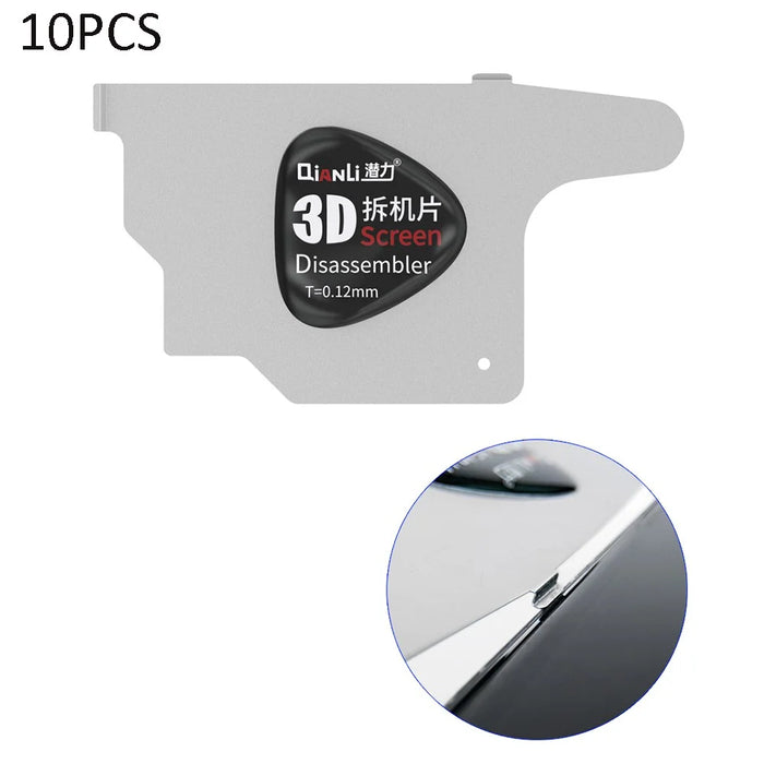 10Pcs 0.12mm Ultra Thin 3D Screen Disassembler Pry Card for Smartphone Tablet PC - 1