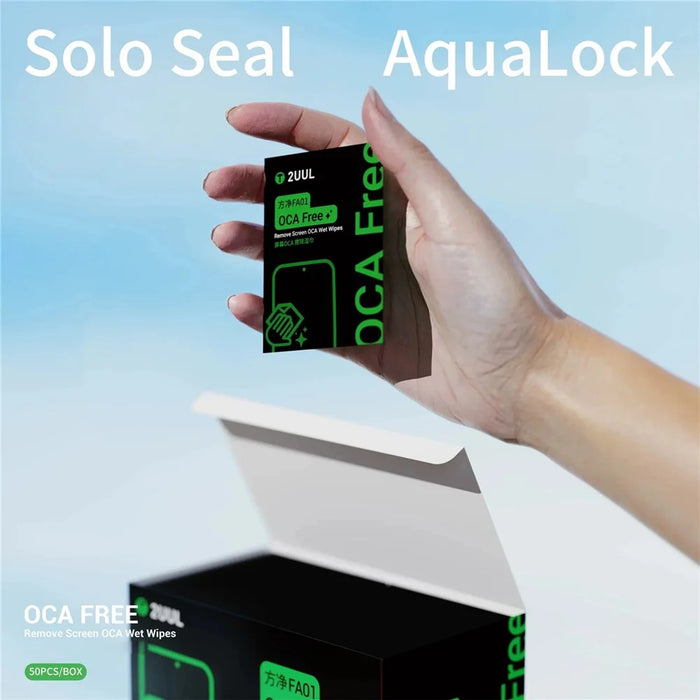 2UUL FA01 50Pcs OCA Free Screen Glue Remover Wet Wipes for Phone LCD Repair Clean Cloth - 4