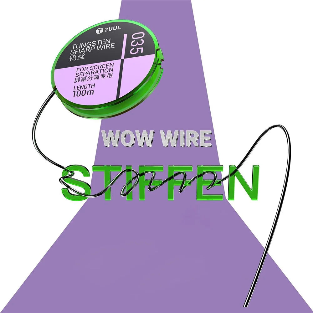2UUL WS-035 0.035mm x 100m Tungsten Wire LCD Separation Line Repair Tool for Mobile Screen - 4