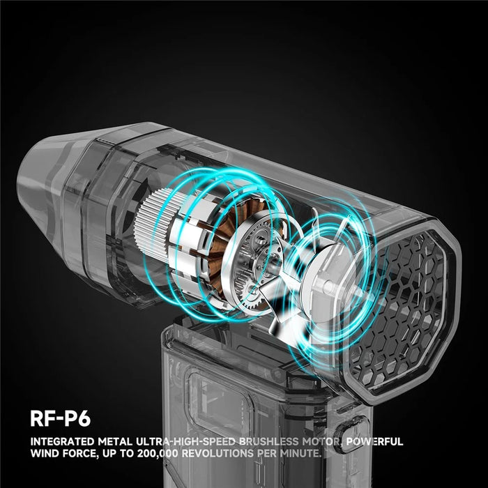 RF4 RF-P6 Portable Rechargeable Dust Removal Fan 6000mAh 42m / s Fan with LED Night Light - 7