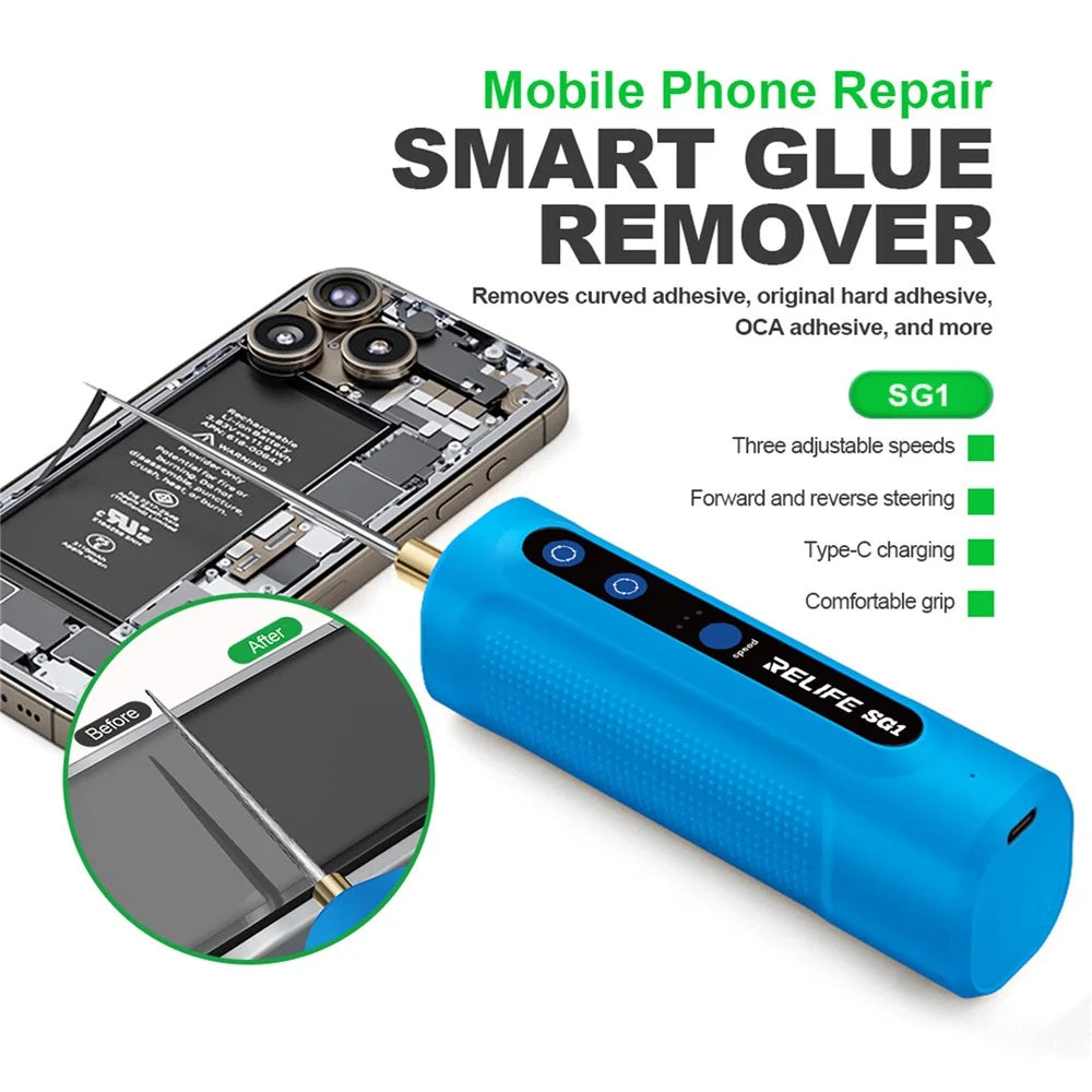 RELIFE SG1 Smart Glue Remover 3-Speed Adjustable Forward Reverse Type-C Charging for Screen Repair - 4