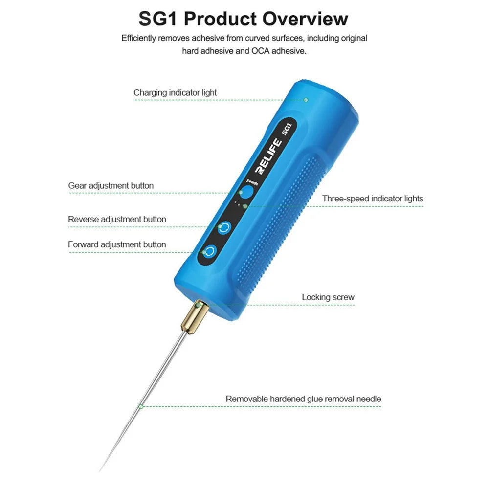 RELIFE SG1 Smart Glue Remover 3-Speed Adjustable Forward Reverse Type-C Charging for Screen Repair - 6