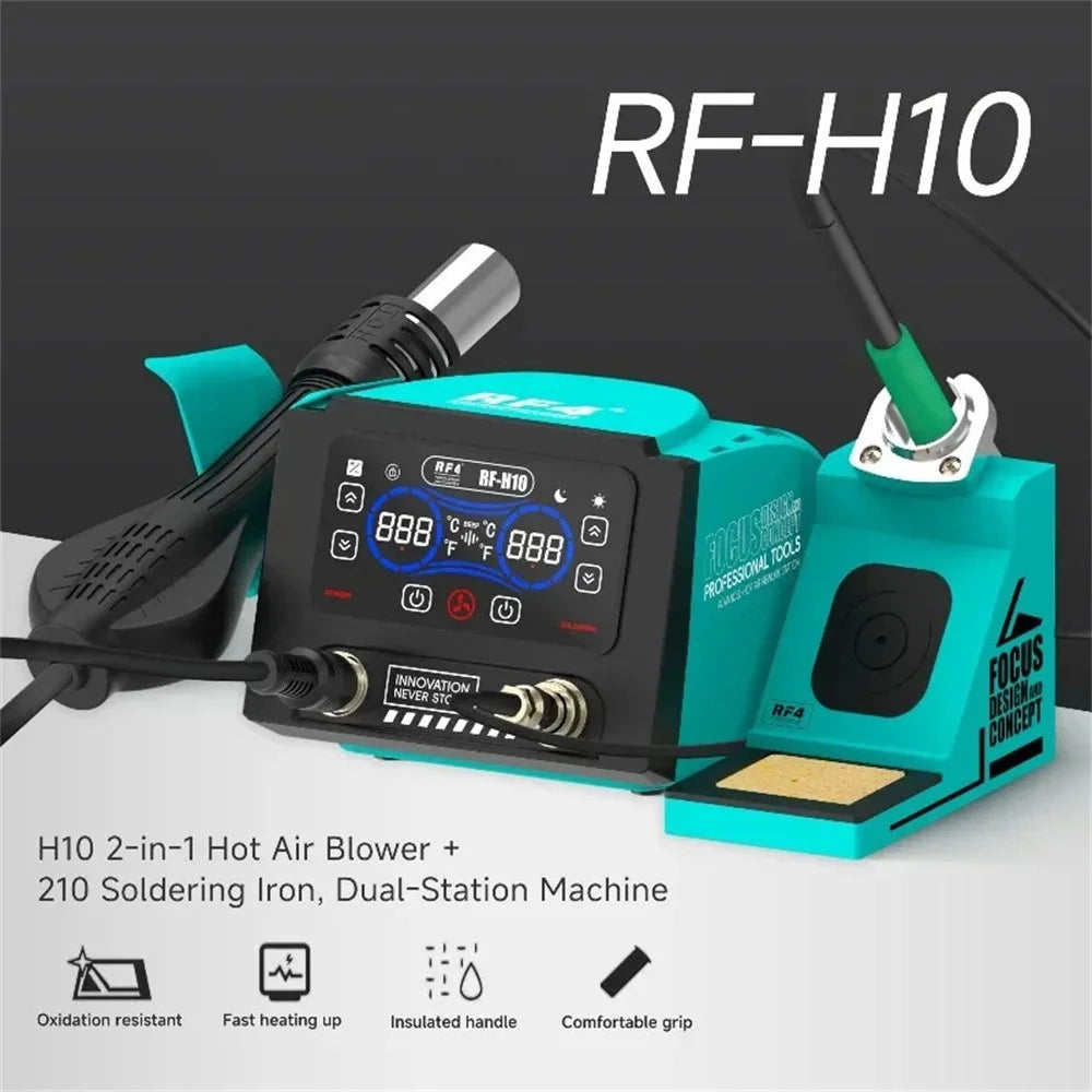 RF4 RF-H10 2 in 1 Hot Air Blower and Soldering Station Digital Display Dual-Station for Phone Motherboard PCB Repair - EU Plug - 3