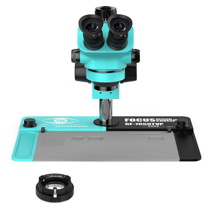 RFA RF-7050TVP Trinocular Stereo Microscope 7X-50X Zoom Phone PCB Welding Instrument - 3