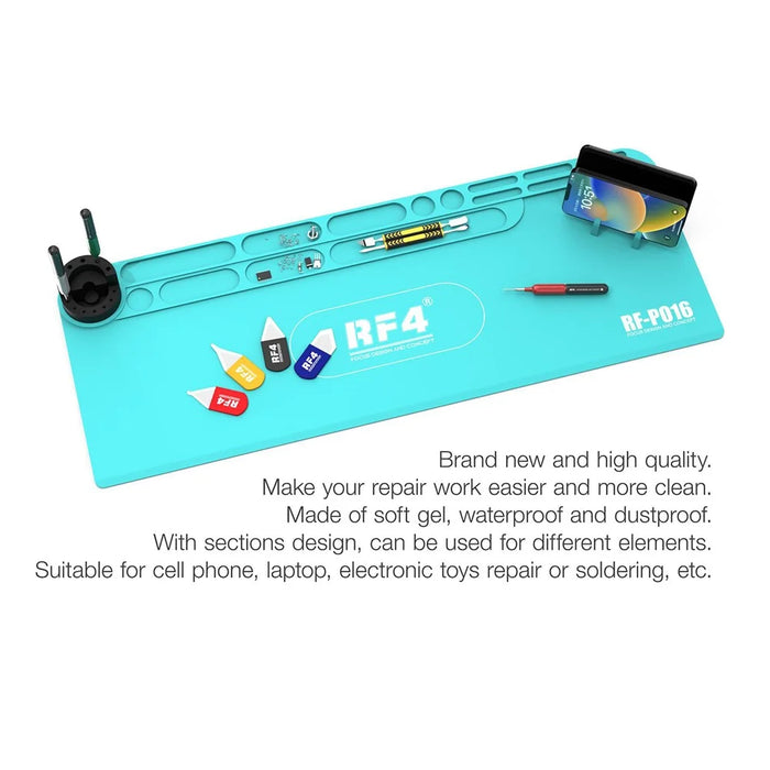 RF4 RF-PO16 Silicone Maintenance Pad High Temperature Resistant Mat with Storage Rack for Soldering - 2