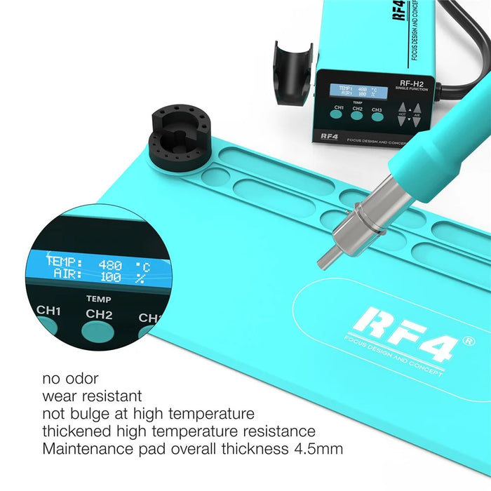 RF4 RF-PO16 Silicone Maintenance Pad High Temperature Resistant Mat with Storage Rack for Soldering - 3