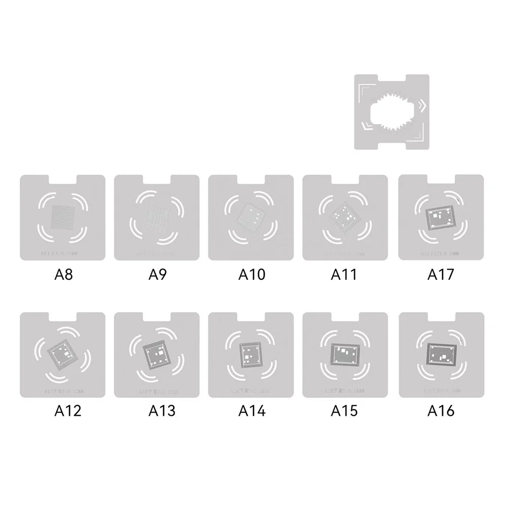RF4 RF-PO32+ 50cm x 20cm Phone Repair Mat Silicone Pad with Stencil Set for BGA Soldering - 3