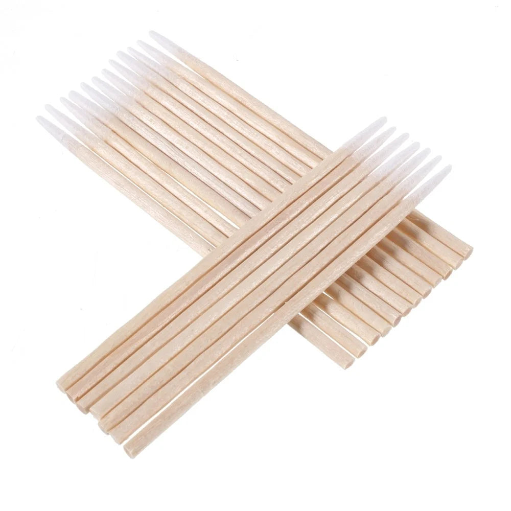 100Pcs BEST Mobile Phone Charge Port Earphone Jack Dust Removal Cleaning Tools Cotton Swab Sticks - 1
