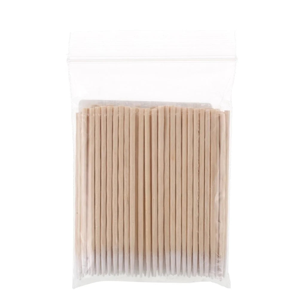 100Pcs BEST Mobile Phone Charge Port Earphone Jack Dust Removal Cleaning Tools Cotton Swab Sticks - 2